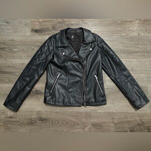 Girls Faux Leather Moto Jacket
